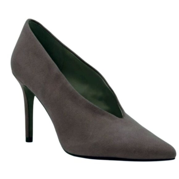 Vince Camuto Gray Pointed Toe Ankia Suede High Heel Pump Women's 8 ½ / 39 NWOB - Picture 1 of 11